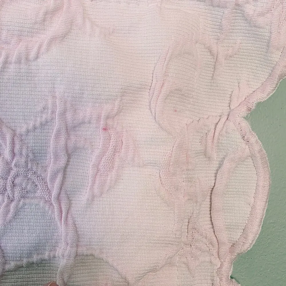 VNT Columbine Cody Pillow Sham 21x28 Pink Floral Scalloped Cottagecore Coquette